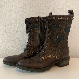 Old Gringo Roxton Lace-Up Leather Studded Women’s Western Boots